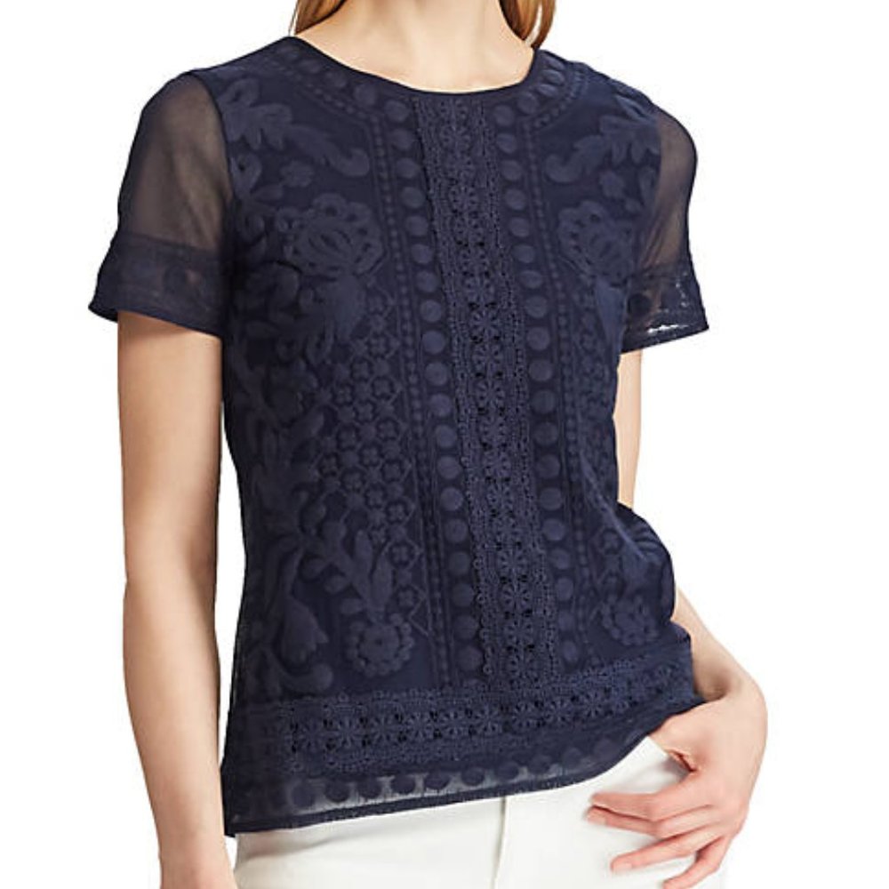 Lauren Ralph Lauren Lace Top Blouse NWT size L - Picture 2 of 11